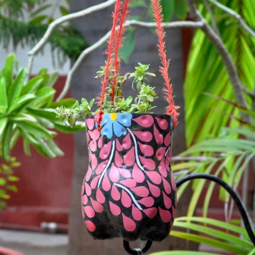 Hand-Painted Vertical Pot