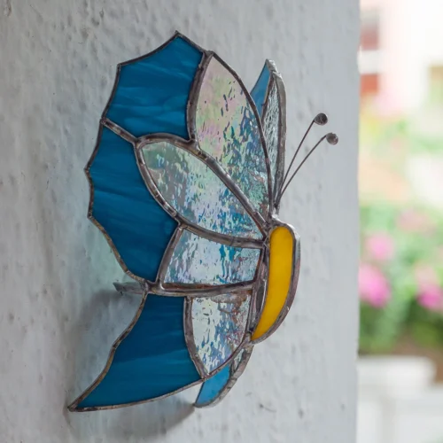 Wall Butterfly Tea Light Holder 10 Wall Butterfly Tea Light Holder -Plant Life Decor Shop yellow blue final 1