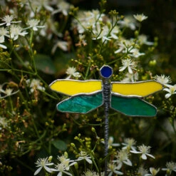 Stained Glass Dragonfly Garden Stick